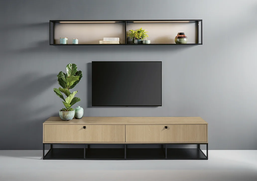Sideboard, TV and hanging Frame Rack