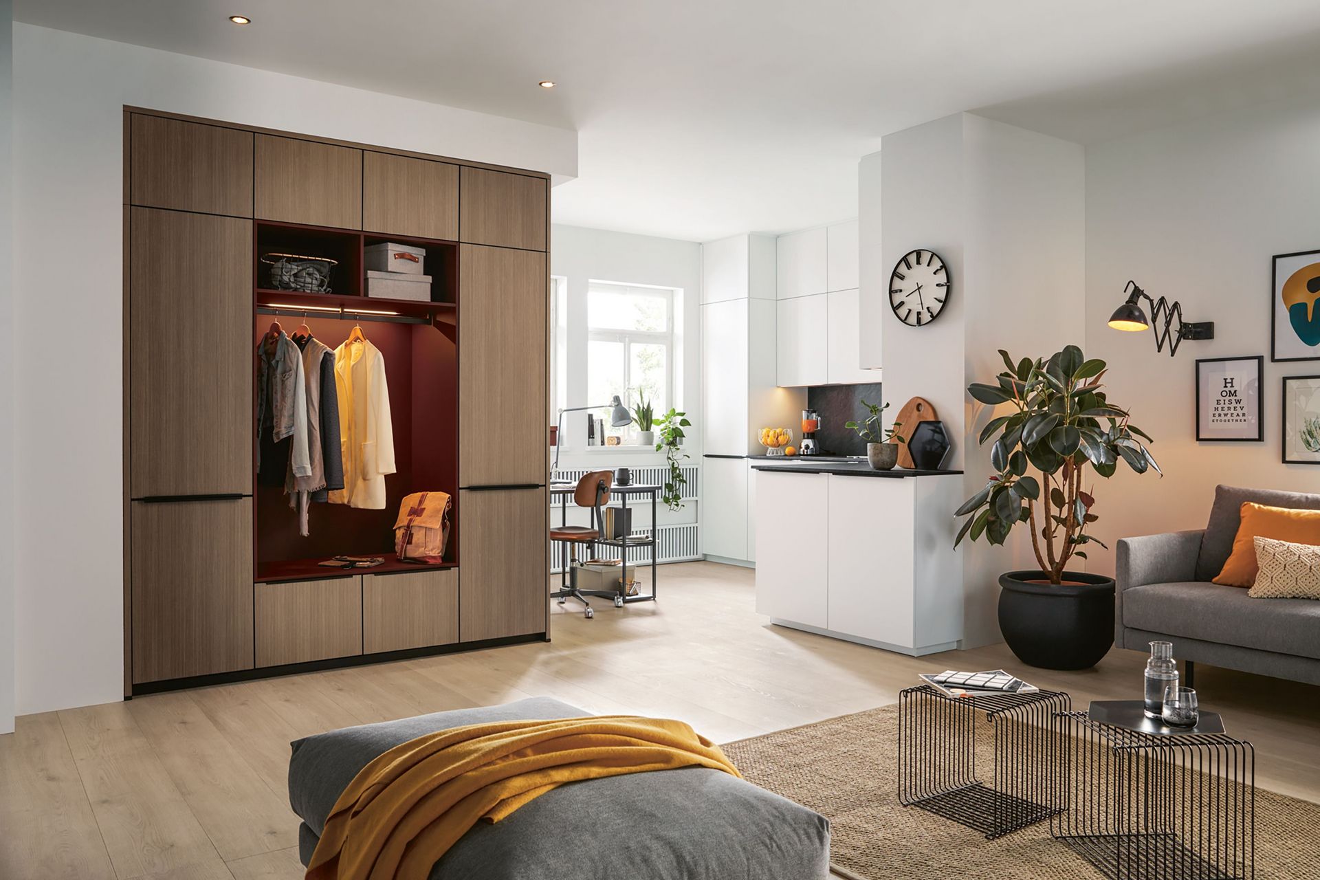 modern black matt and white kitchen