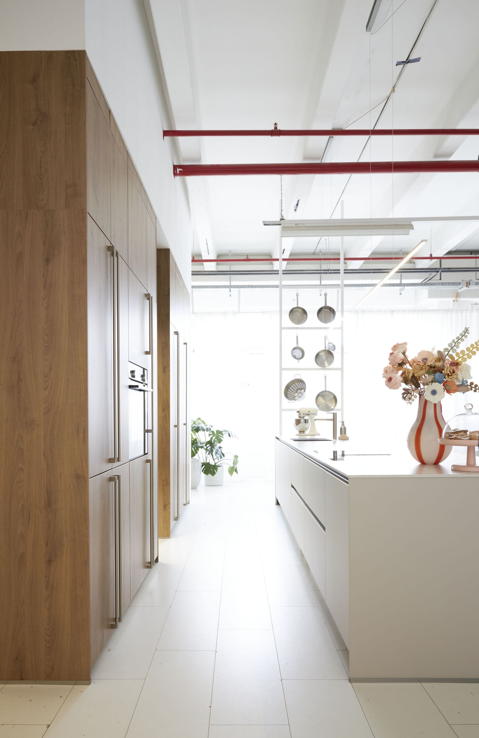 kitchen with oak cognac brown effect front