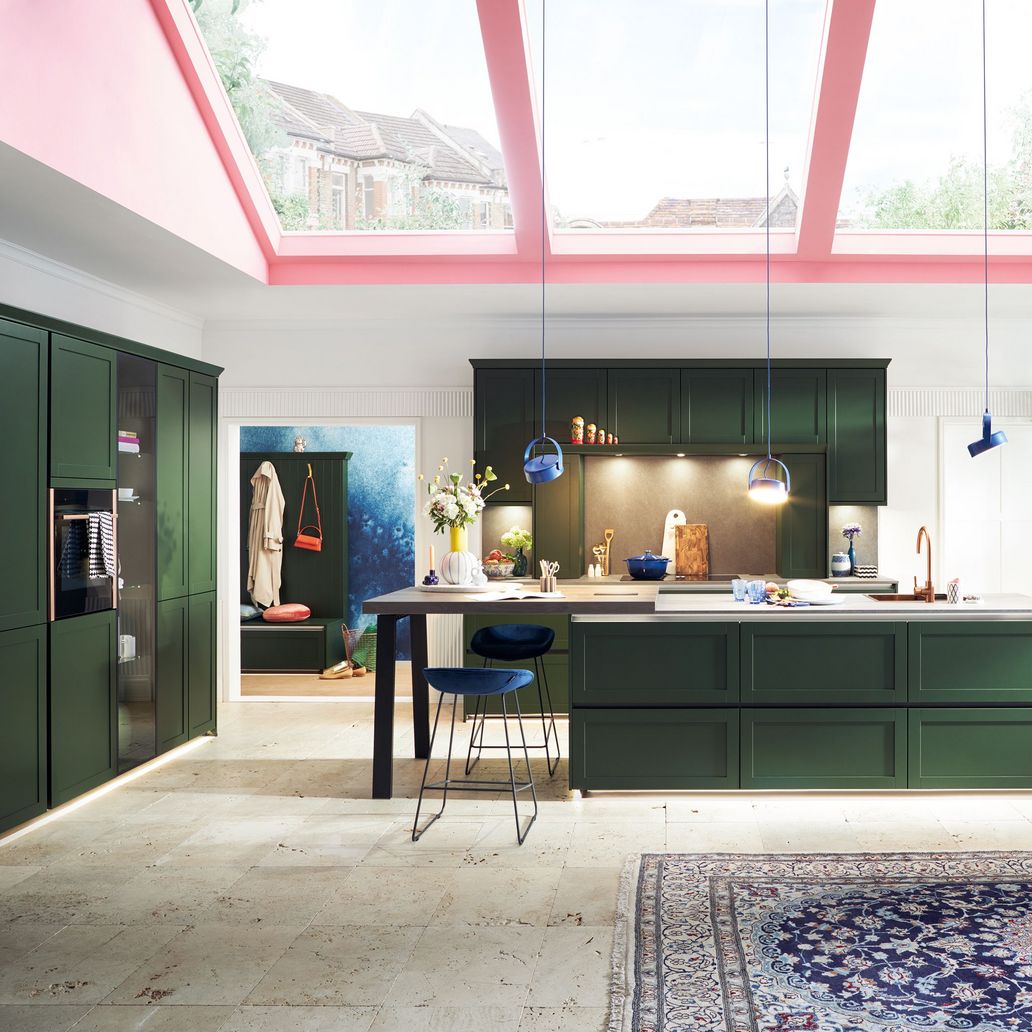 forest green modern kitchen