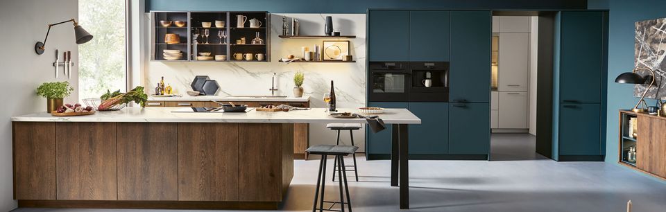blue elegant kitchen