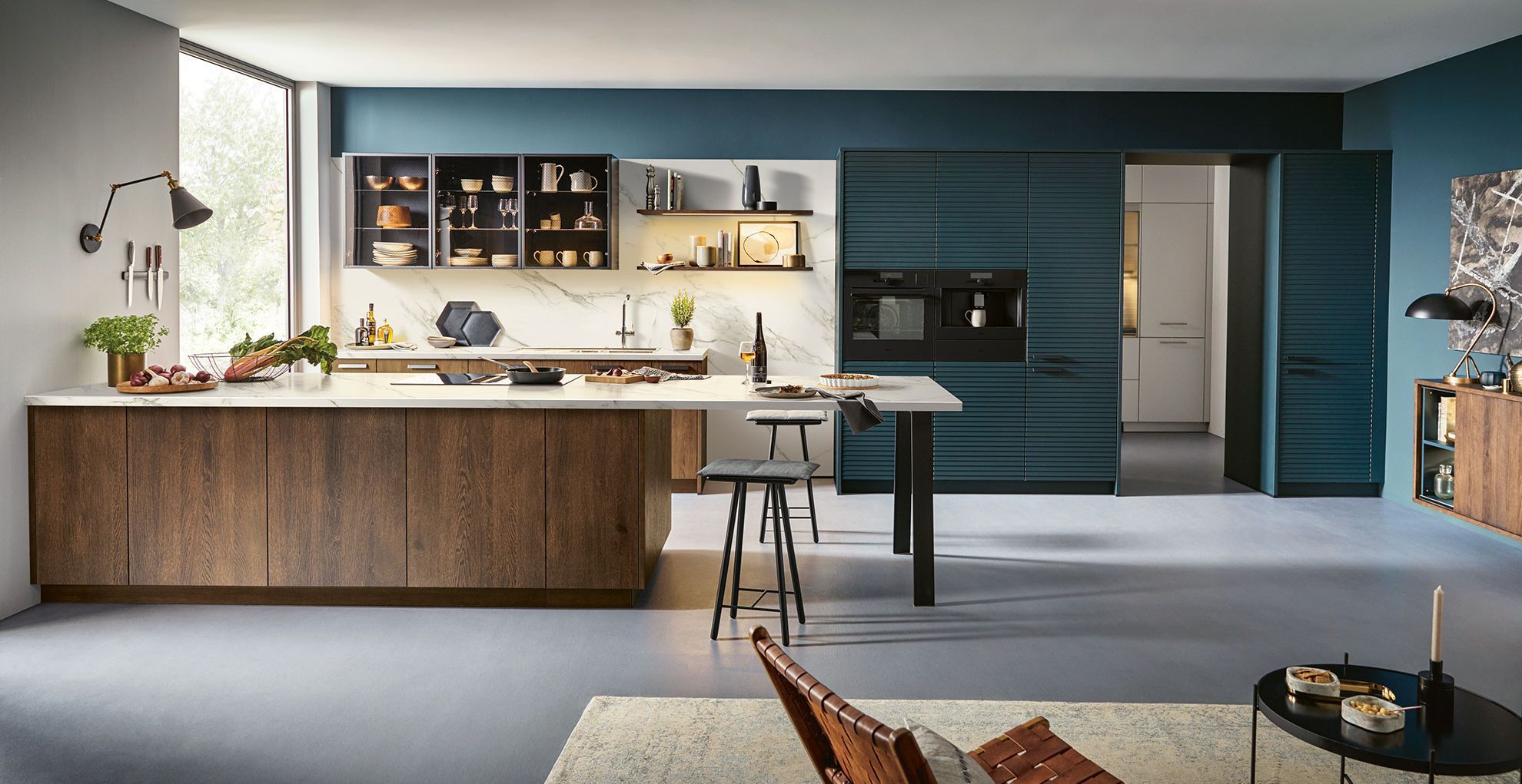 blue elegant kitchen