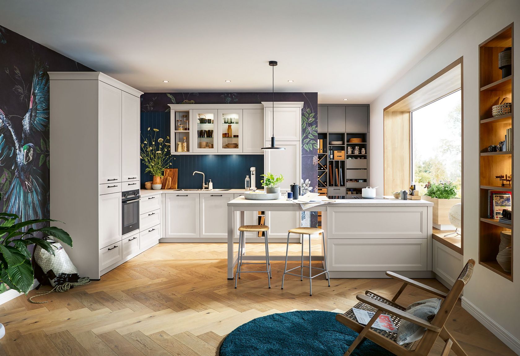 seashell white country kitchen