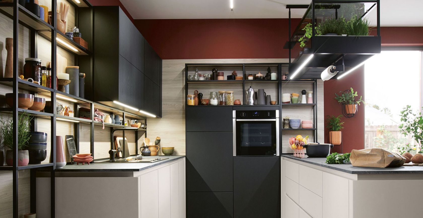 white and black kitchen