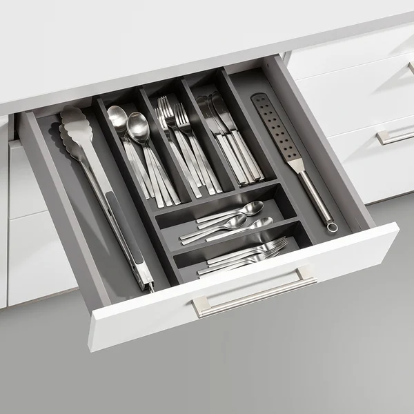 Schubkasten – Besteckeinsatz in Kunststoff schwarz